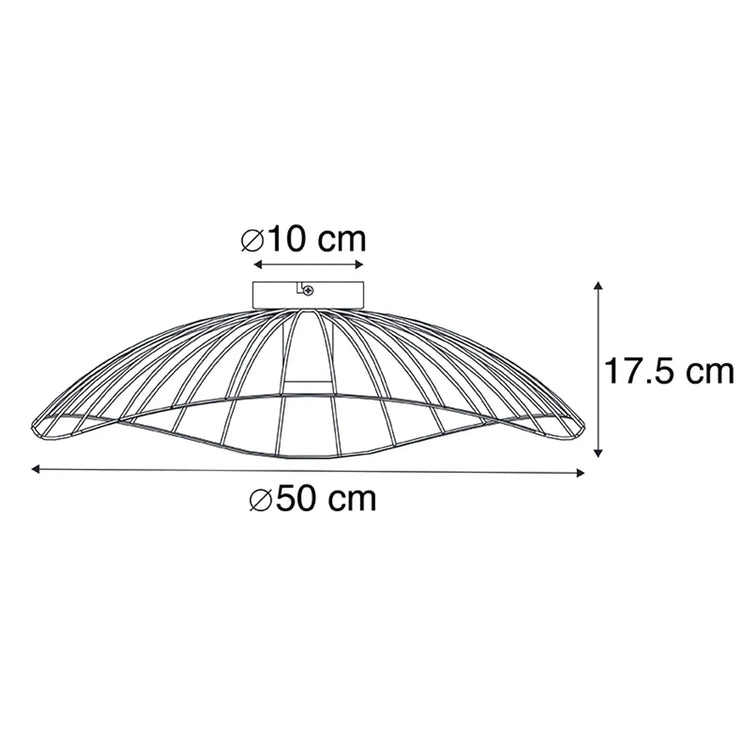 Design plafondlamp zwart 50 cm - Jip