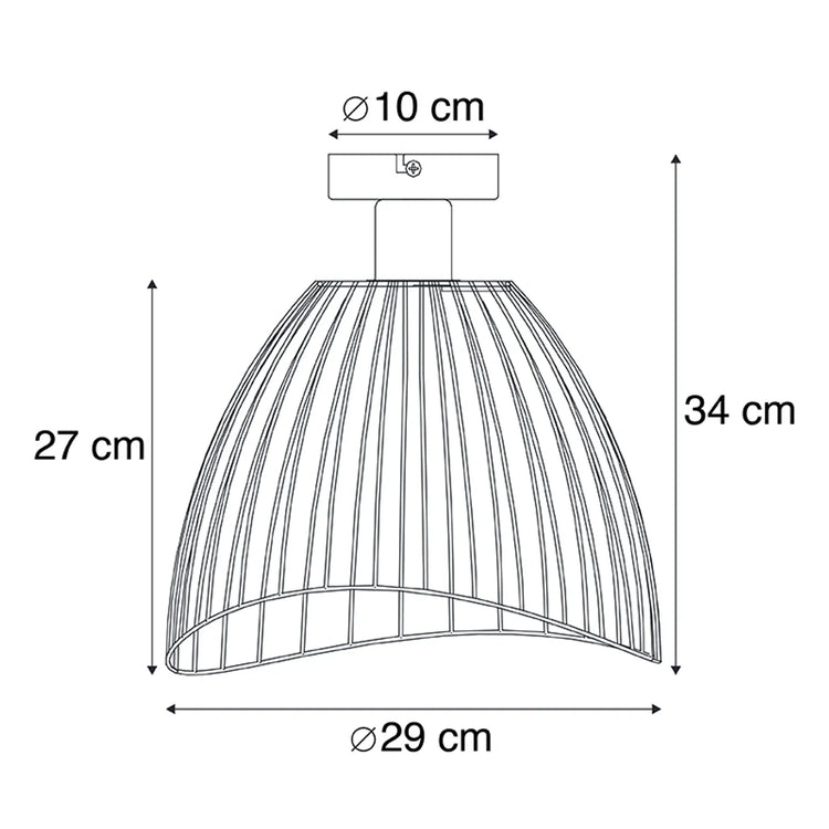 Design plafondlamp zwart 29 cm - Jip