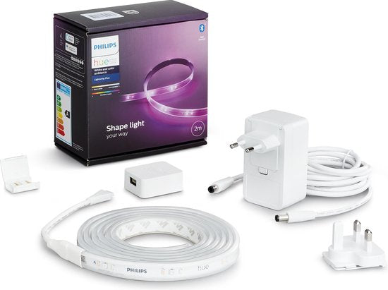 Philips Hue - Lightstrip Plus basis 2 meter - Wit en gekleurd licht - Wit - 20W - Bluetooth - V4 - incl. Voeding