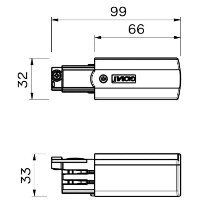 Eindvoeding - Links - Zwart - GLOBAL
