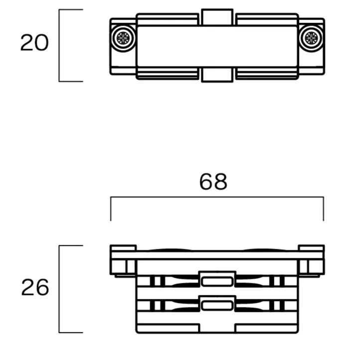 Nordic Aluminium XTS 21 Lineair koppelstuk - 3-fase - Zwart