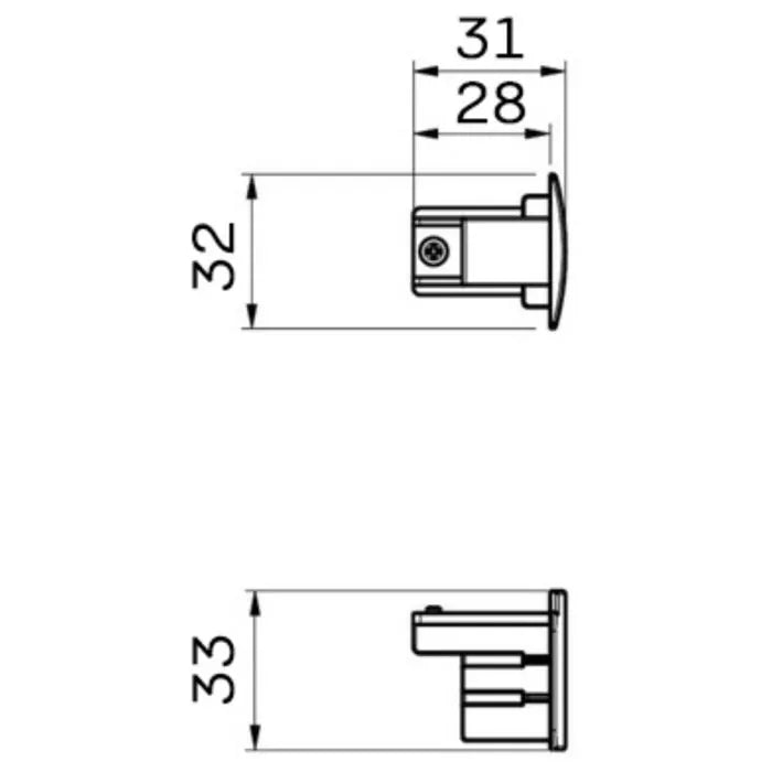 Nordic Aluminium Eindkap - 3-fase - Wit