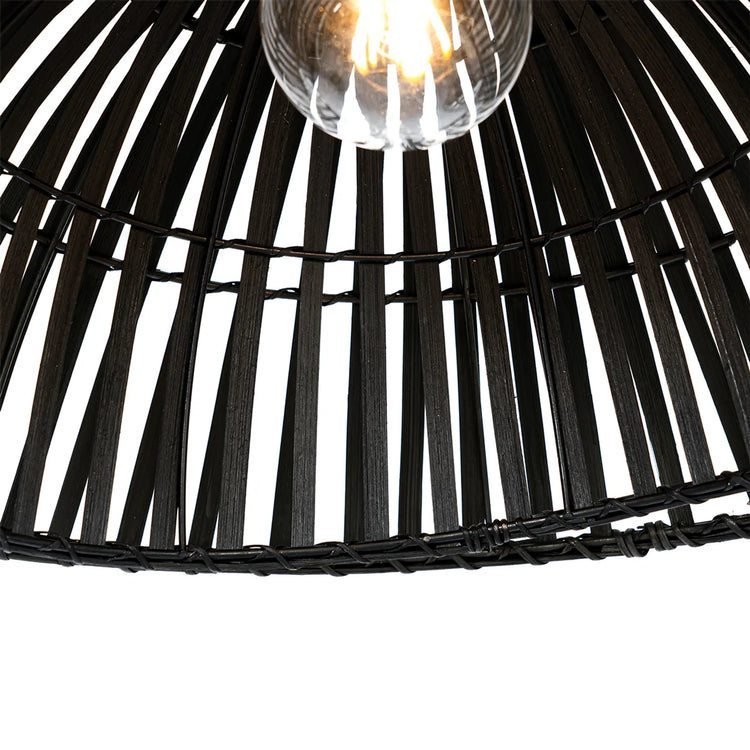 Booglamp met kap zwart bamboe - Jip