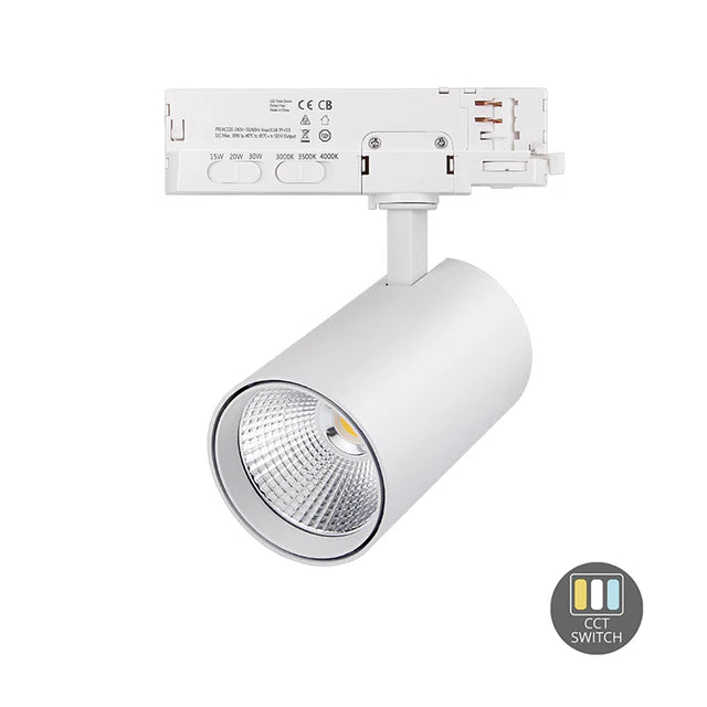 3-Fase Railspot | R-Spot | 10W-20W-30W | Wit | Dimbaar | CCT-Switch