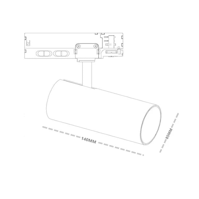 3-Fase Dali Railspot | Rosalin | 10W-20W-30W | Zwart | Dimbaar | CCT-Switch