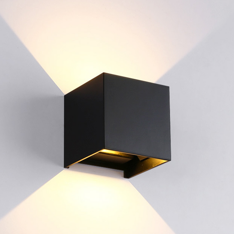 LED Wandlamp Cube 2x3 Watt, 2x 270 Lumen, CCT-Switch (2200K/2700K/3200K), Dimbaar, IP65, Zwart, 2 Jaar Garantie